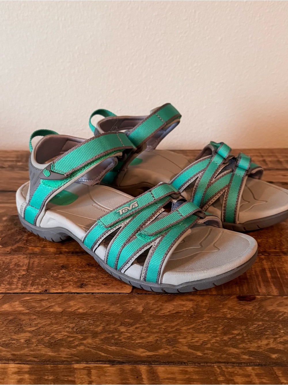 Teva Tirra Women's Strappy Outdoor Sandals in Teal Green and Gray